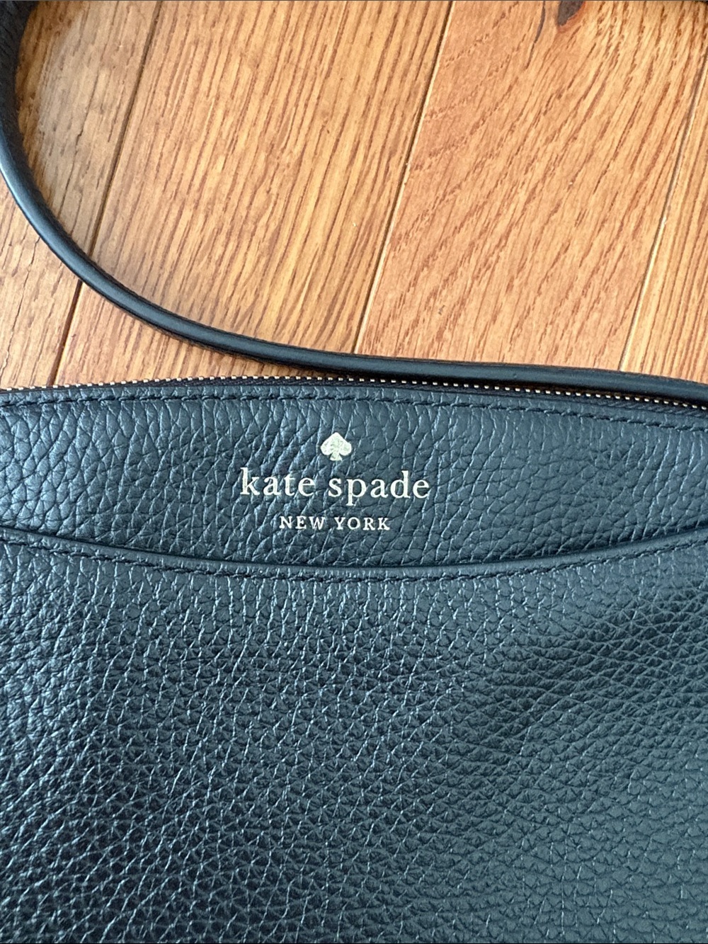 kate spade monica black pebbled leather crossbody with adjustable strap - Picture 2 of 5